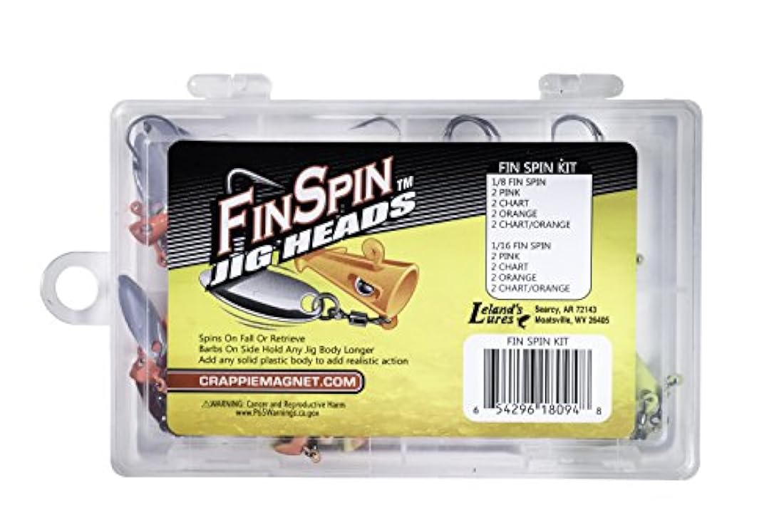 Tipo de pez imán aleta Kit de giro - 8 tamaños 1/8 Jig Heads
