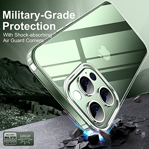 JUSTCOOL Funda transparente diseñada para iPhone 13 Pro, [no amarillea] [protección contra caídas de grado militar] funda delgada y transparente para iPhone 13 Pro de 6.1 pulgadas (transparente)