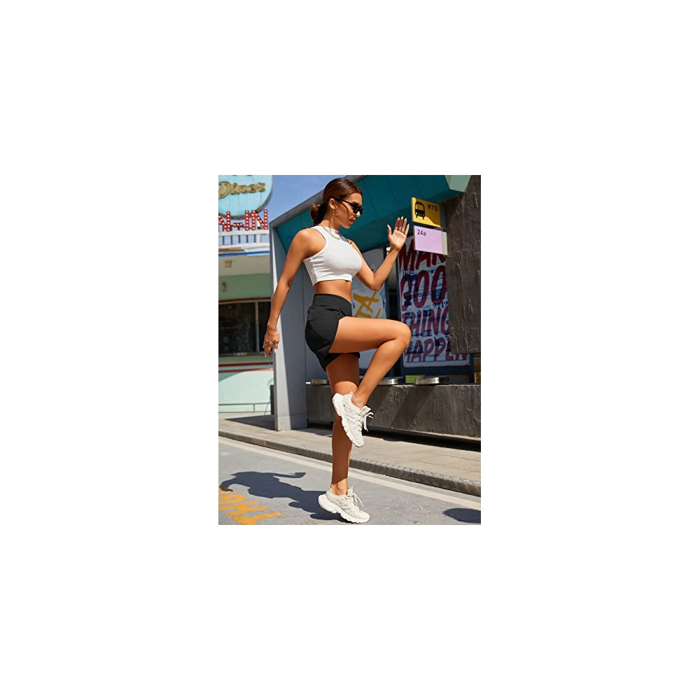 Shorts cortos deportivos de cintura alta para mujer talla L