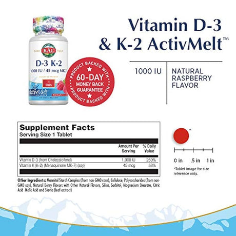 D3 K2 activemelt rojo rasberry Kal 60 pestañas
