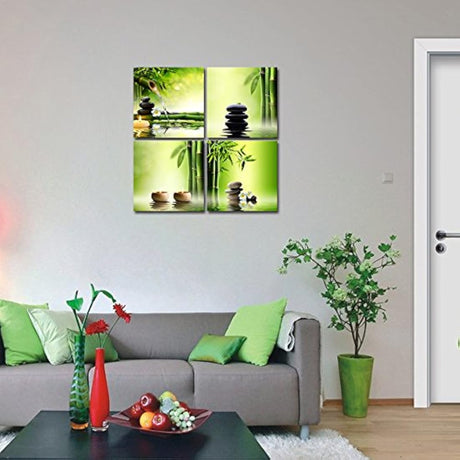 4 lienzos XL enmarcados contemporáneos con figuras