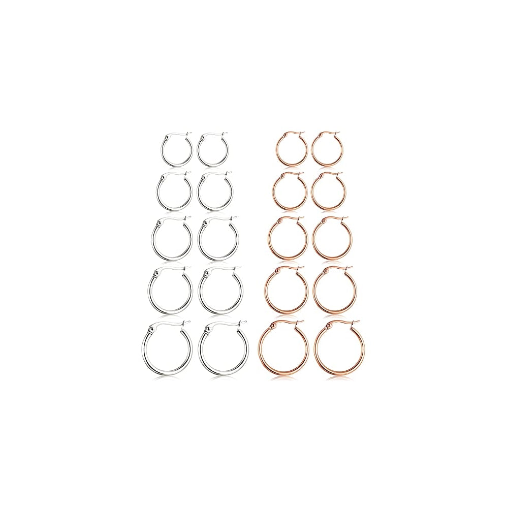 Aretes hipoalergénicos de acero inoxidable para mujer