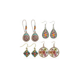 Aretes colgantes bohemios con diamantes de imitación retro