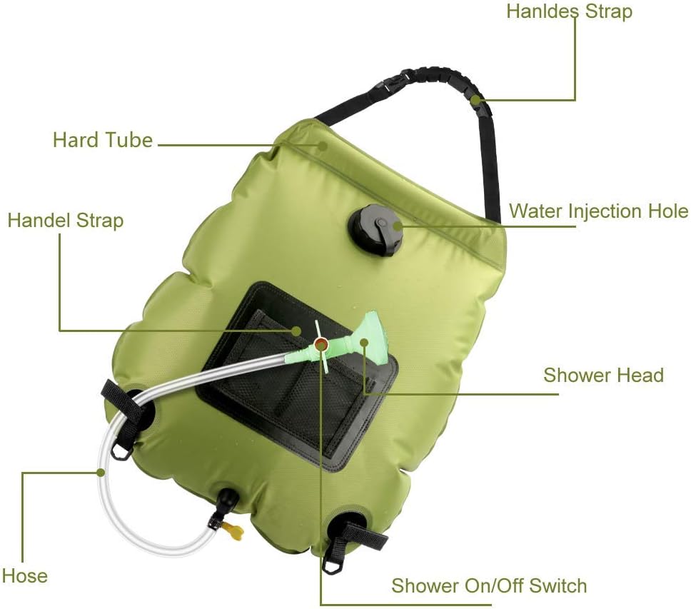 Ducha Solar Portátil Calefacción Solar Manguera Desmontable