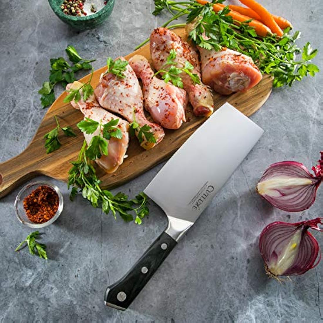 Cutluxe - Cuchillo para carne y verduras de 7.0 in,