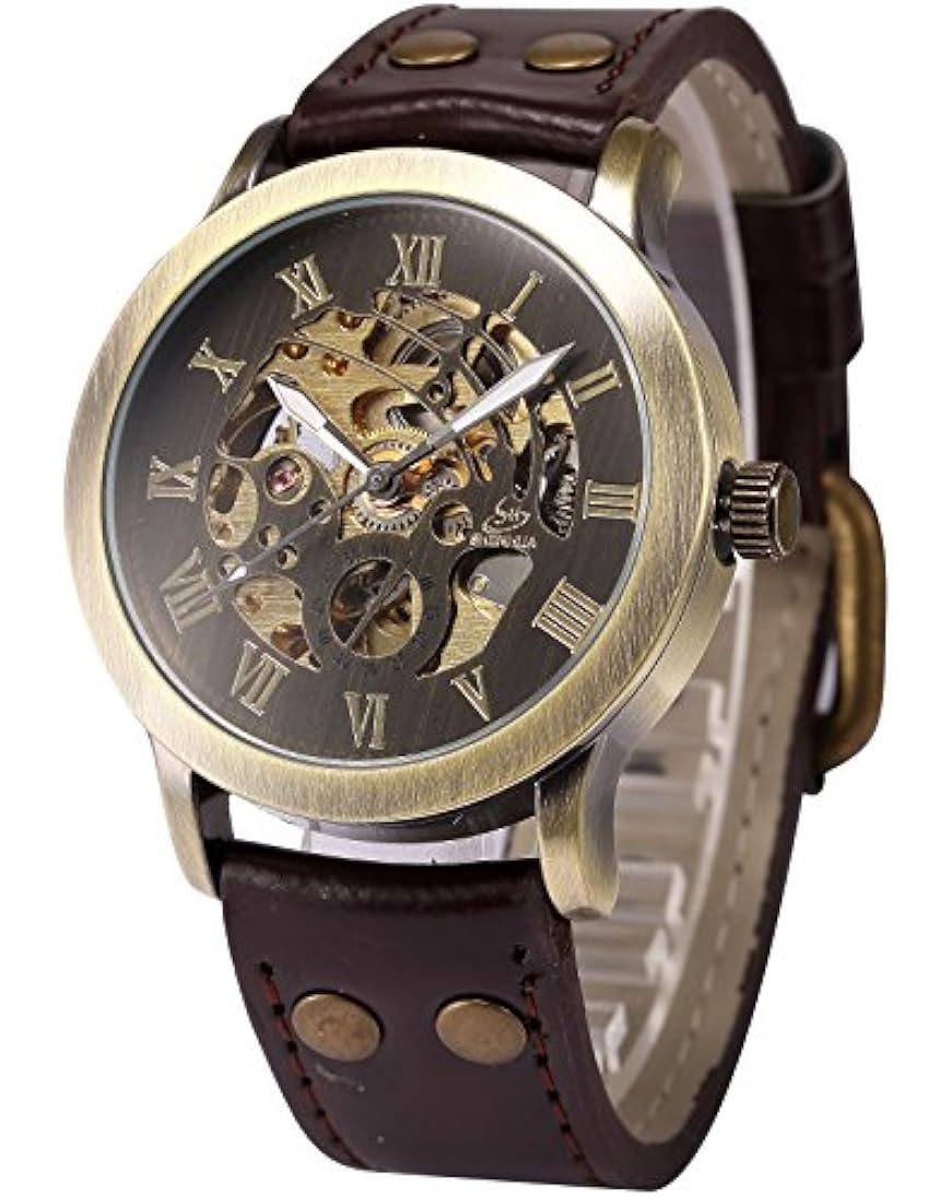 Reloj deportivo para hombre diseño de esqueleto mecánico
