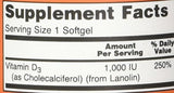 Now Foods, Vitamina D 1000iu, 180 cápsulas blandas
