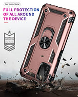 PUSHIMEI Funda para Samsung Galaxy A03S con protector de pantalla HD [grado militar de 16 pies, probado en caídas] Funda protectora con soporte de anillo magnético para Samsung Galaxy A03S, oro rosa