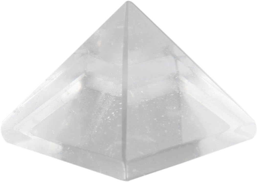 rockcloud Figura de pirámide de piedra metafísica , de cristal, cuarzo rosa, y fluorita.