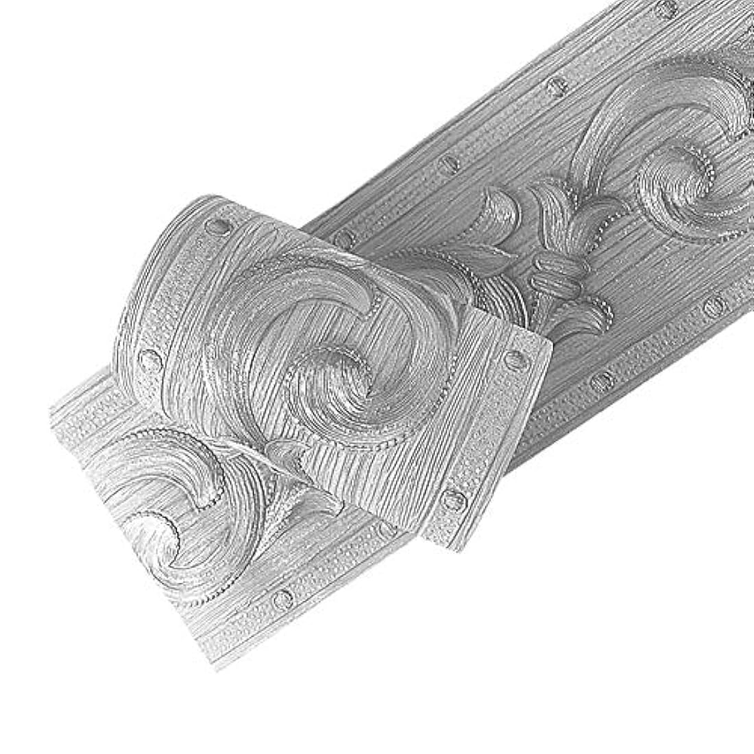 cenefa autoadhesivos, diseño de flores 3D plateadas.