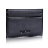 Cartera de piel flexible con ventana de identificación