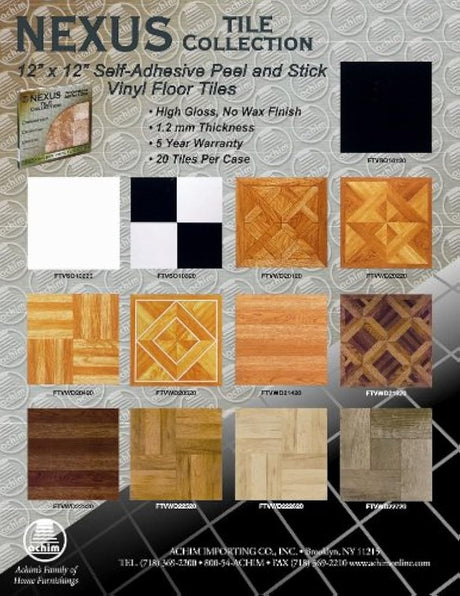 Azulejo de vinilo Nexus de 12 patrón de diamantes