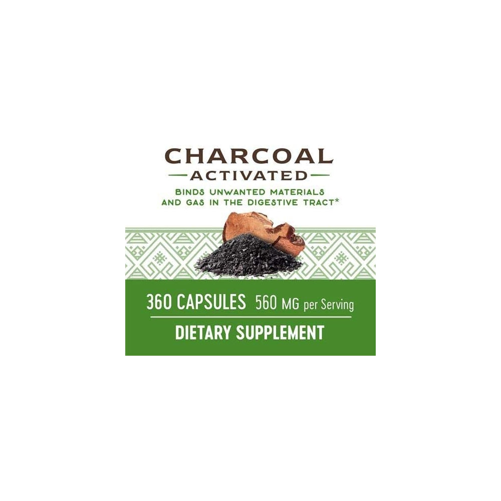 Suplemento Carbón activado 560 mg por porción 360 cápsulas