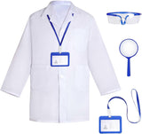 Disfraz de Doctor Científico, Kit Infantil con Bata y Gafas