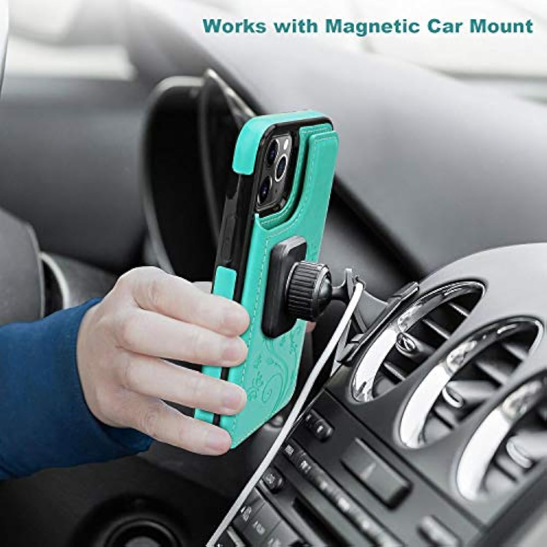 Vaburs - Funda tipo cartera para iPhone 11 Pro Verde