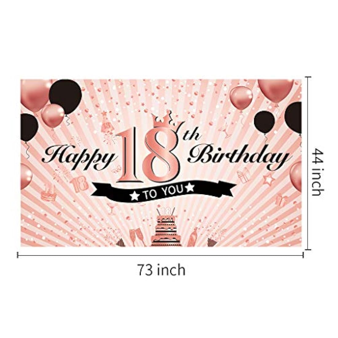 Feliz cumpleaños 18 Decoraciones para niñas, oro rosa