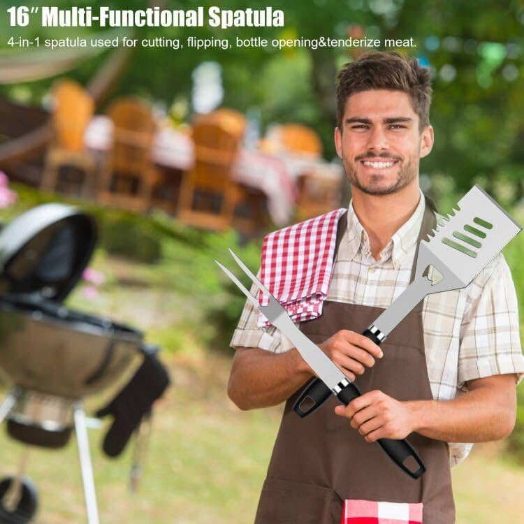 Set de 31 piezas de accesorios para BBQ, herramientas pesadas