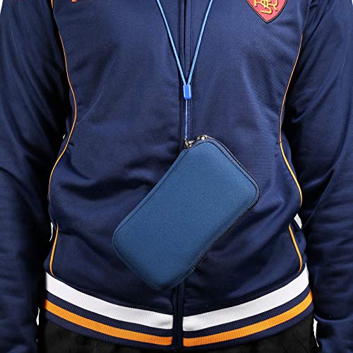 Funda de neopreno con cremallera para teléfono celular, con cordón para el cuello, para Samsung Galaxy S22 Ultra S21 Ultra S20 Plus A03S A21s A13 A12, Moto G Pure G Stylus 2021, OnePlus 9 Pro, BLU, TCL (Azul-XL)
