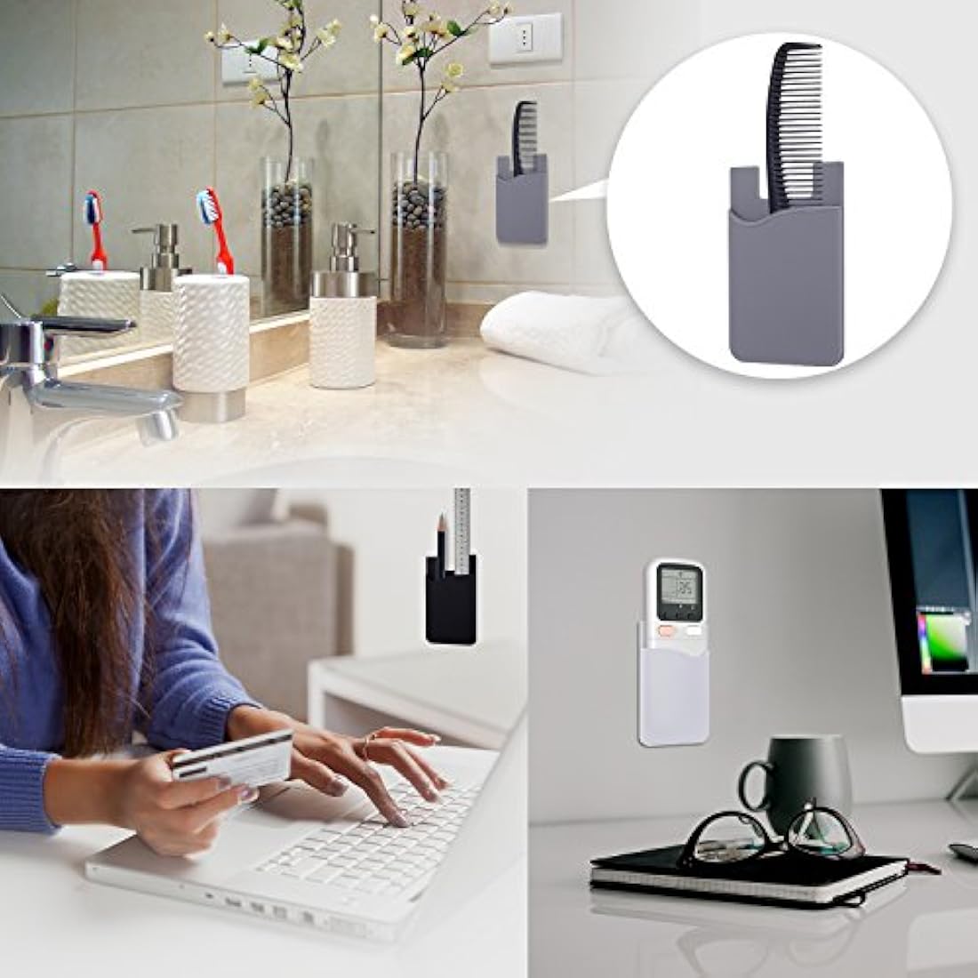Pofesun - Funda de silicona para iPhone Negro, blanco, gris.