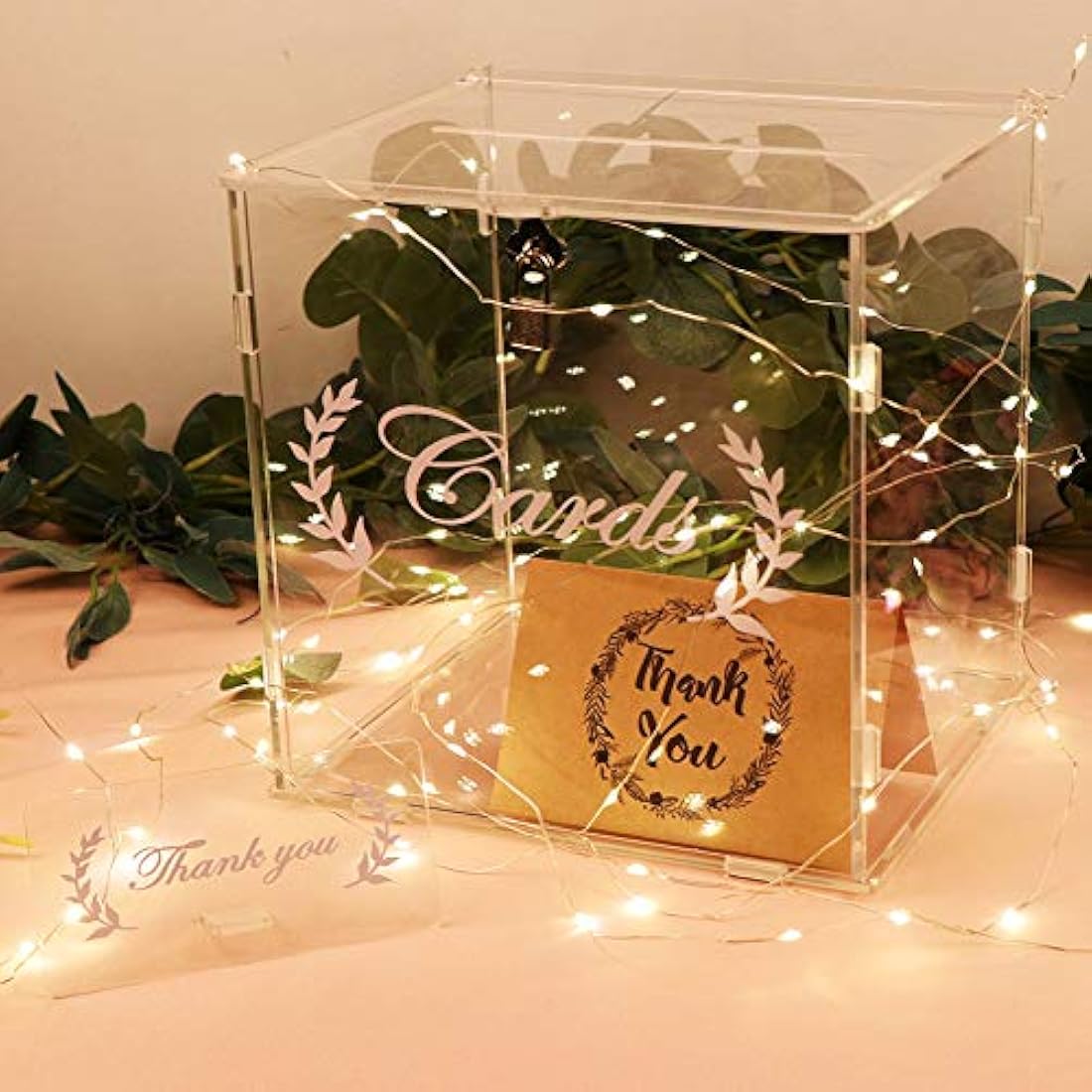 Caja de tarjetas de acrílico para boda