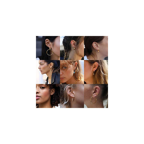 Aretes brillantes de oro con diseño de hélice