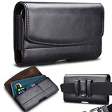 Takfox Funda de piel para Samsung Galaxy Note 20 Ultra S22 Ultra S21+ S20 S10 A12 A13 A02S A03S A32 A42 A52, iPhone 13 Pro Max 12 11 SE XR 8 7+ con clip de cinturón de piel, funda para tarjetas, color negro