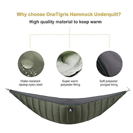 Protector de noche Hamaca Underquilt, para camping Gear