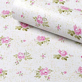 Papel pintado autoadhesivo con diseño floral de color rosa