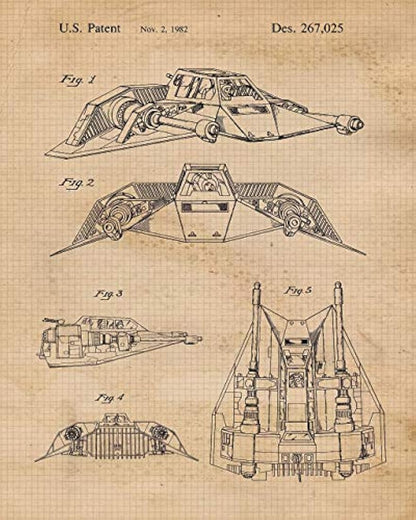 Impresiones de carteles de patentes vintage de Star War