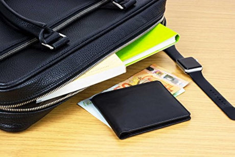 DiLoro -Billetera de piel fina para hombre,bolsillo bifold