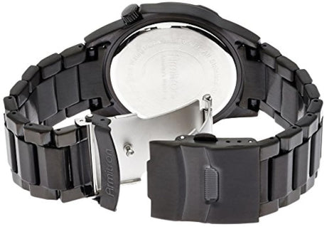 Armitron 204692BKTI reloj de vestir con esfera negra y acero inoxidable chapado