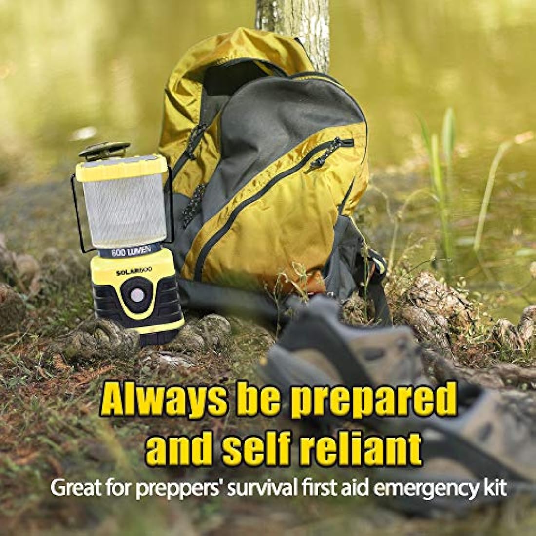 Blazin linterna solar recargable para campamento | 600 lúmenes linterna solar USB para campamento | cargador de batería de emergencia para teléfono | linterna de tormenta, apagón de energía