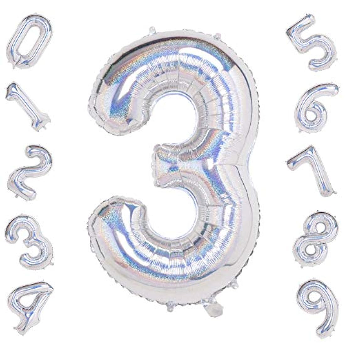 Láser de plata 3 globos, 40 pulgadas de papel de aluminio