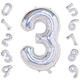 Láser de plata 3 globos, 40 pulgadas de papel de aluminio