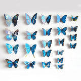 12 pegatinas de pared 3D de mariposas - feng biao