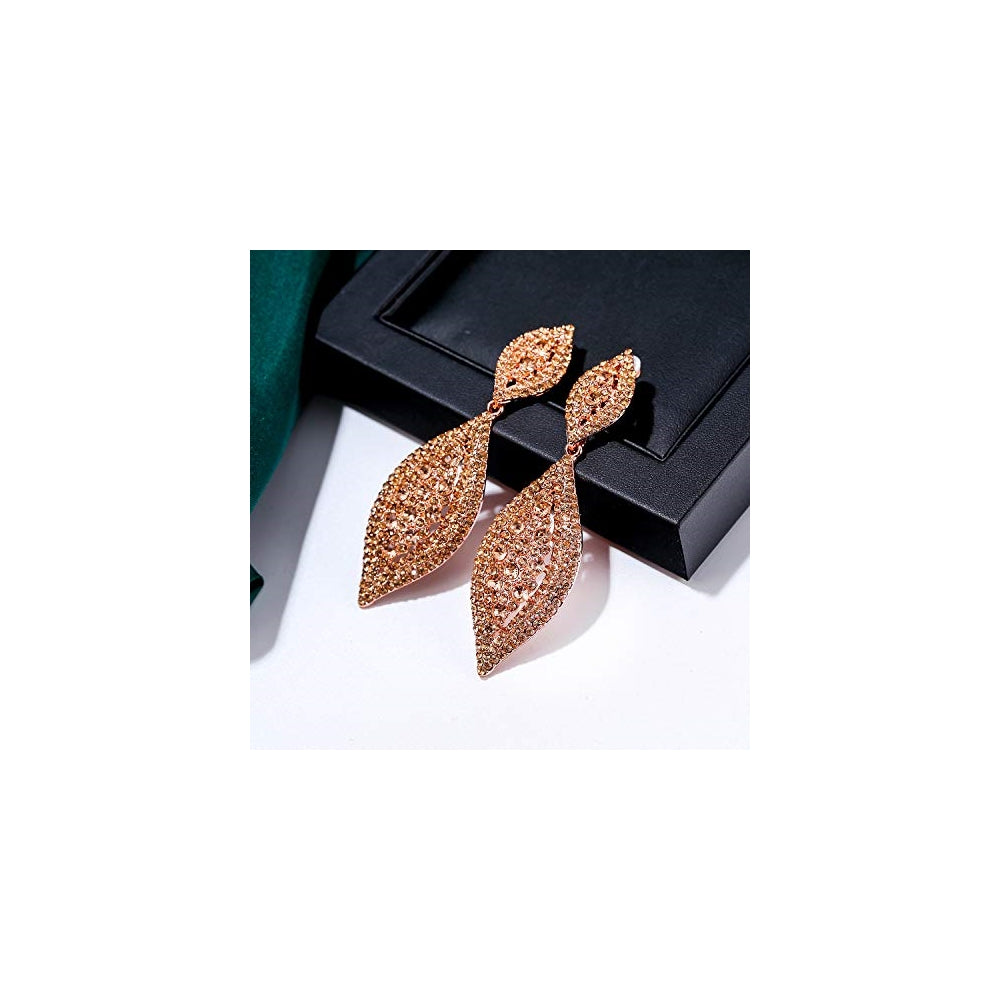 Aretes de clip para mujer con diamantes de imitación