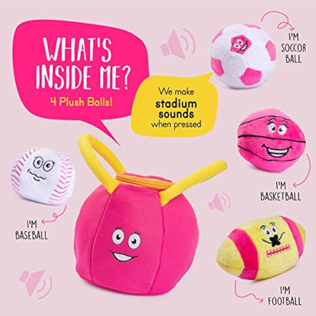 Bolsa de peluche para gimnasio con 4 pelotas