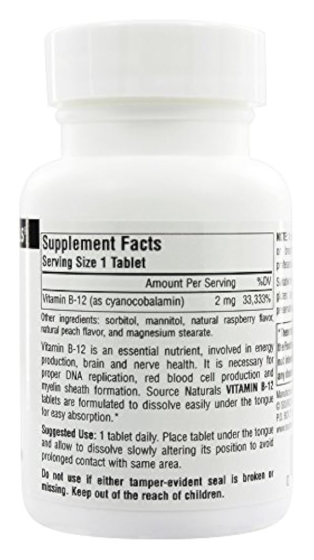source naturals – Vitamina B12 sublingual 2000 mcg., 21078004172, 50, 1, 1