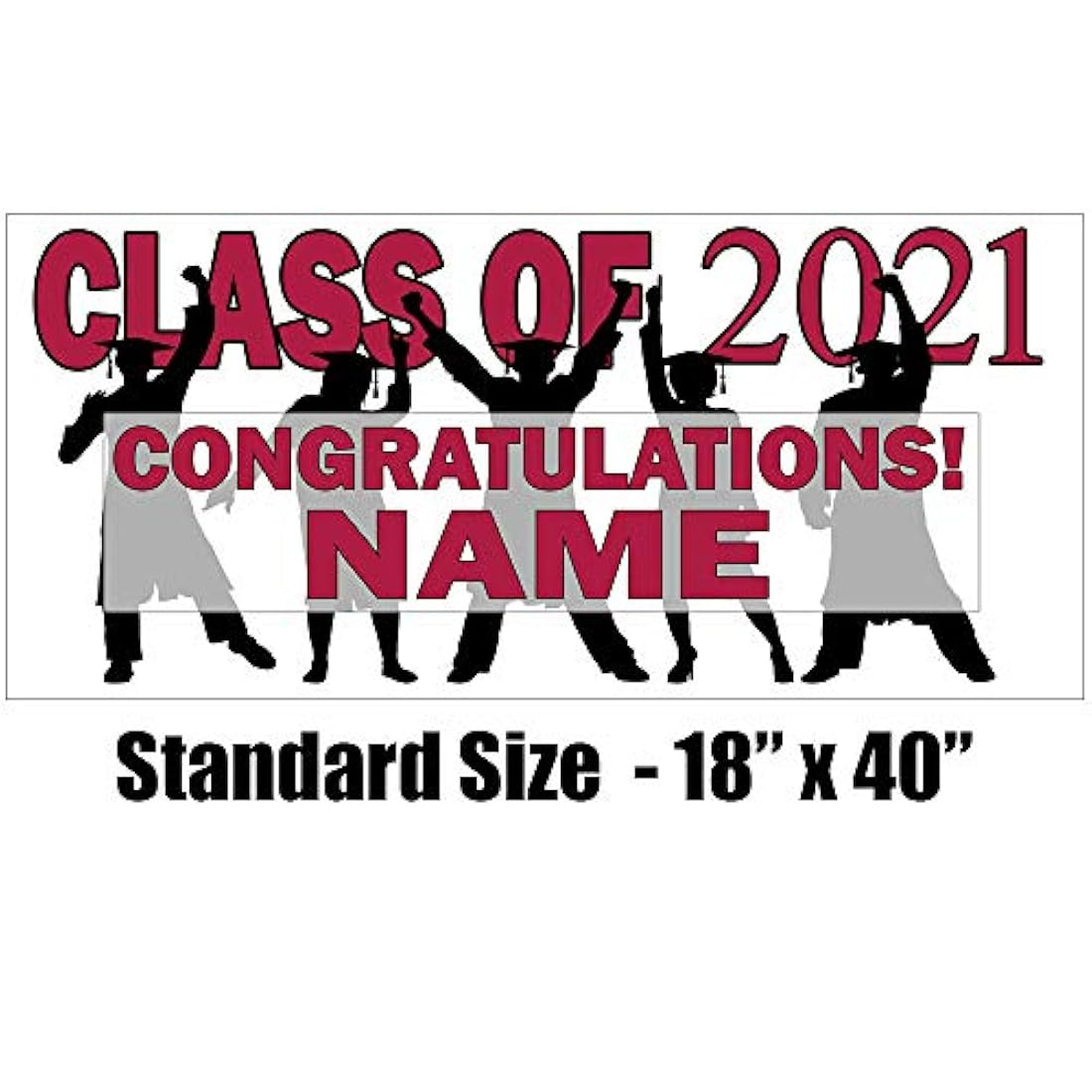 Pancarta de graduación (2020, personalizable), color rojo