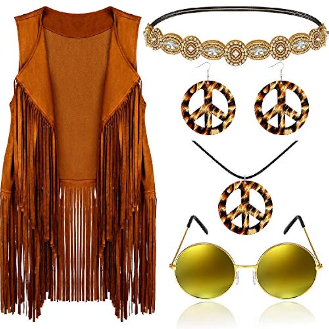 Disfraces 6 piezas 60s 70s hippie traje