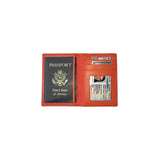 Porta Documentos y Tarjetas de piel para pasaporte naranja
