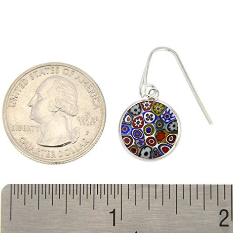 Pendientes redondos colgantes Multicolor - Plata