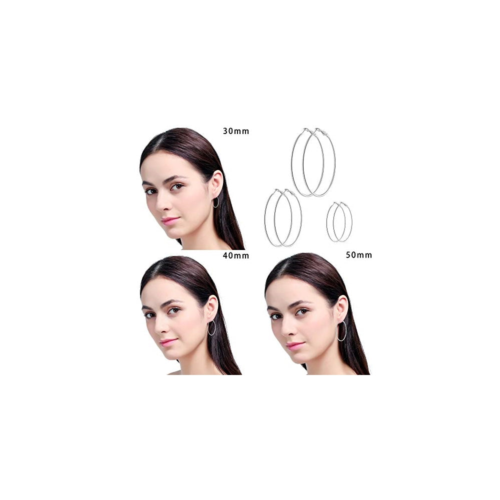 Aretes de acero inoxidable hipoalergénicos juego 6 pares