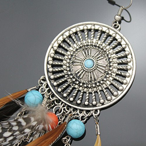 Pendientes en plata con plumas