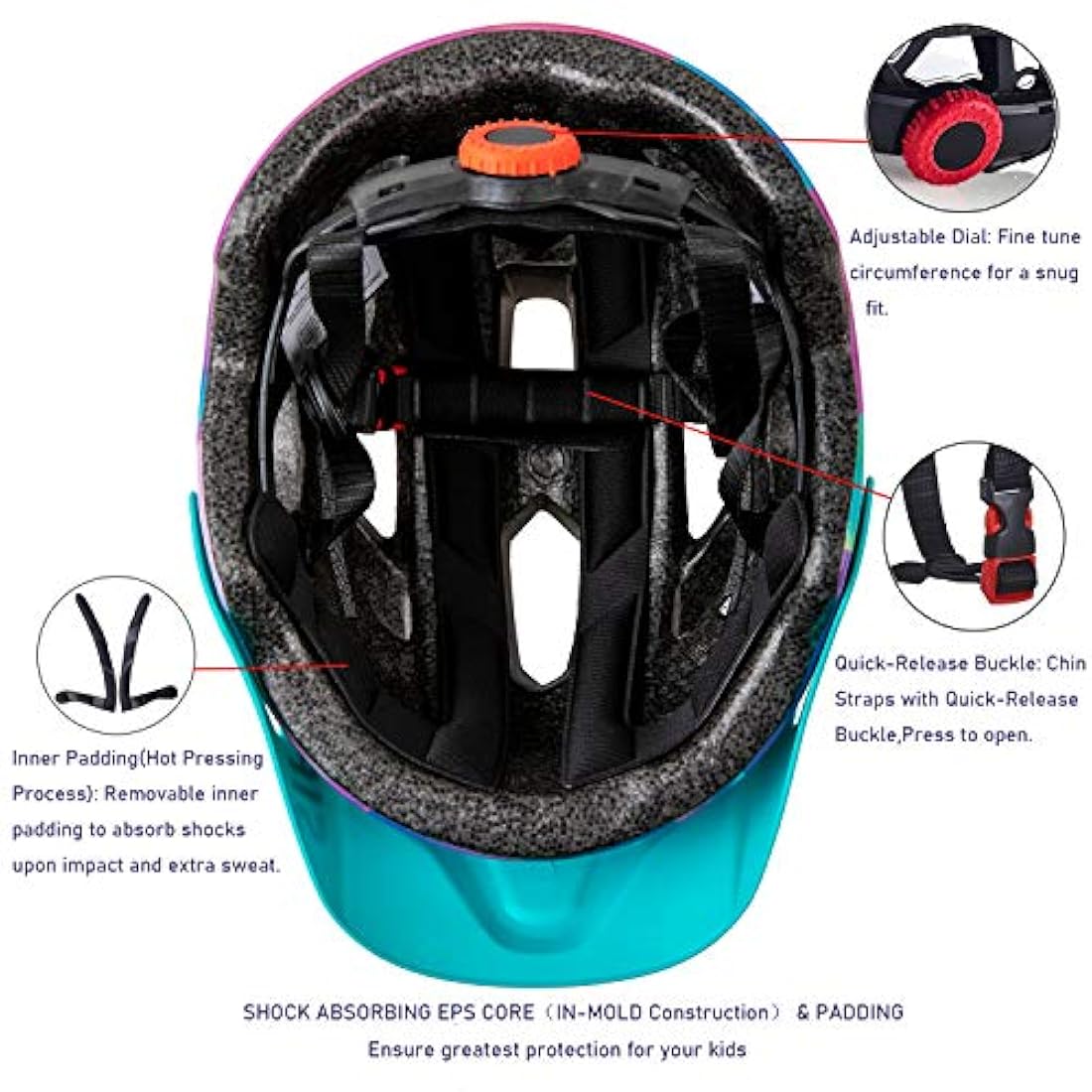 Cascos de ciclismo Casco de bicicleta para niños y niñas