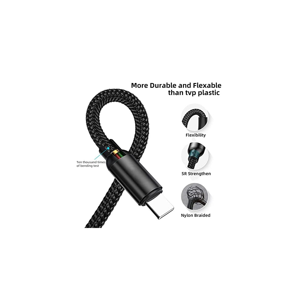 Cargadores de carga de nailon trenzado conectado a USB C