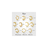Aretes brillantes de oro con diseño de hélice