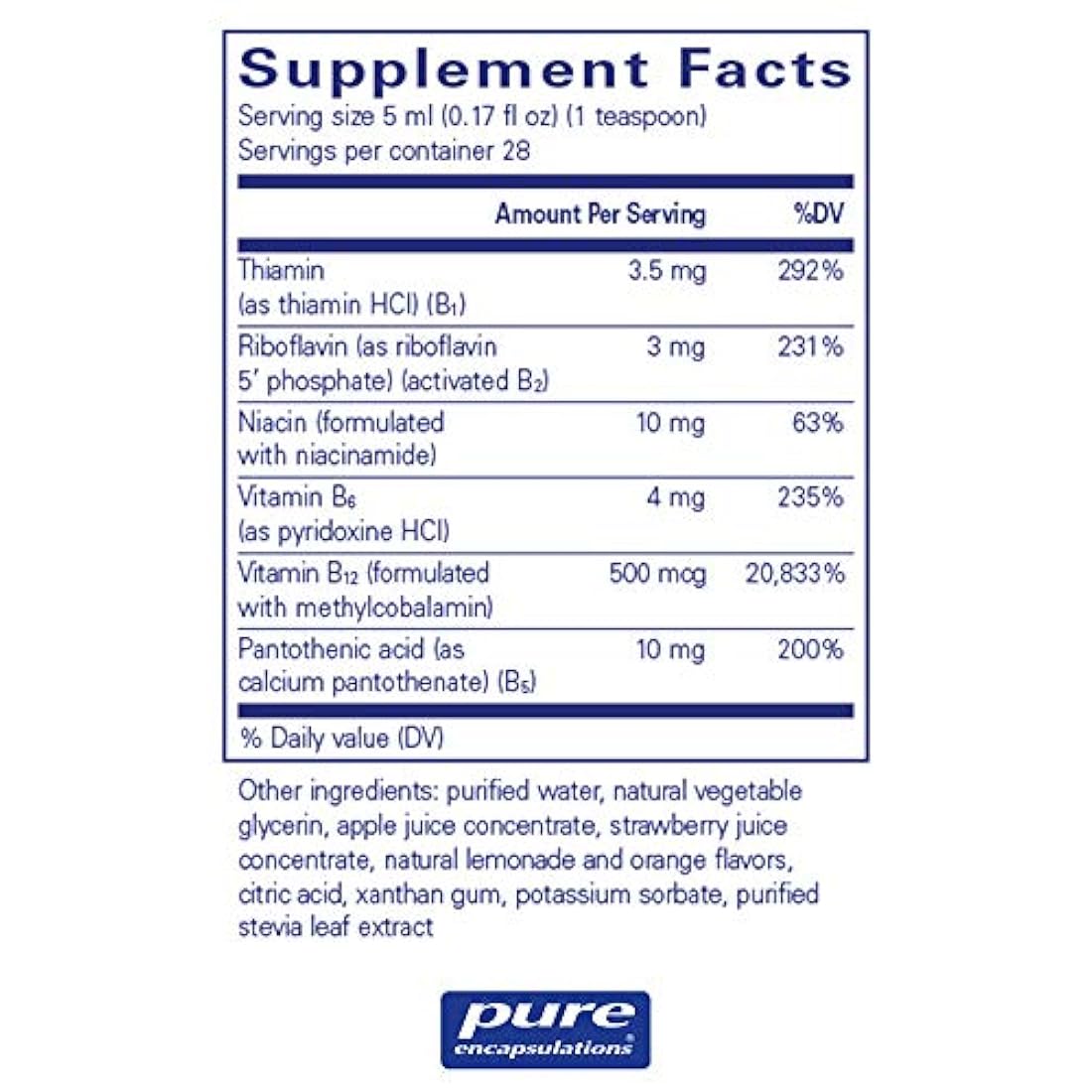 Pure Encapsulations  B-Complex el metabolismo Suplemento