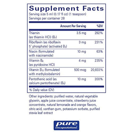 Pure Encapsulations  B-Complex el metabolismo Suplemento
