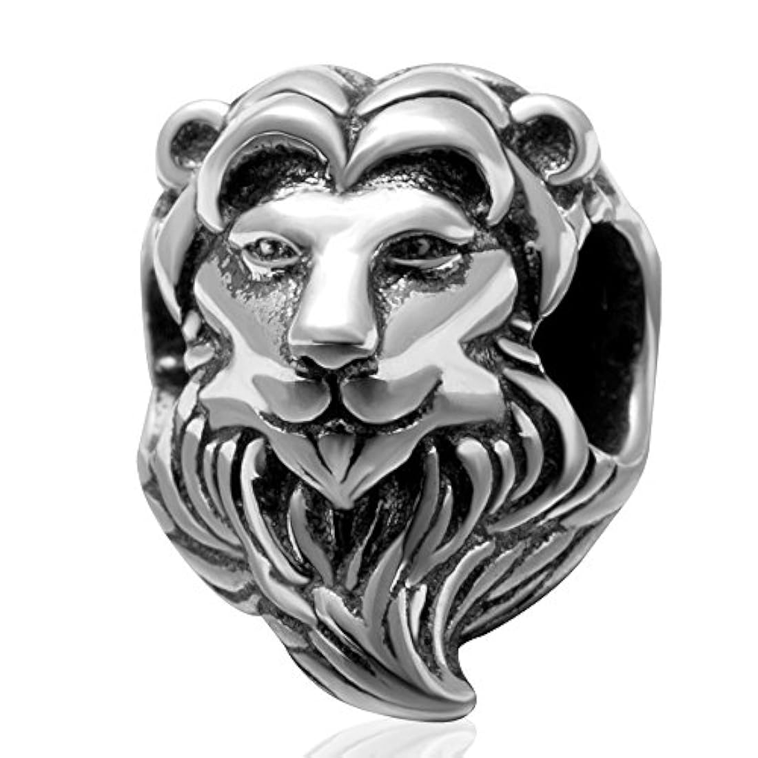 Dijes y Medallas Abalorio de león de plata